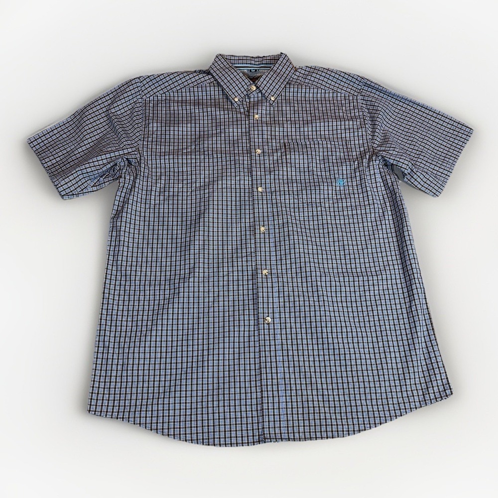 Ariat Pro Series Shirt Men Large Plaid Performance Button‎ Western Workwear